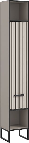 welltime Hochschrank "Locri, Höhe 192 cm, Rillenoptik, Metall Kufen", (1 St günstig online kaufen