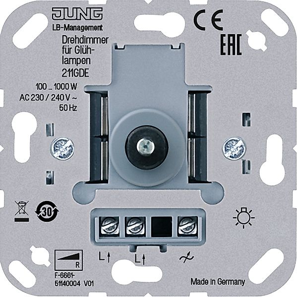 Jung Drehdimmer mit Druckschalter 211 GDE - 211GDE günstig online kaufen