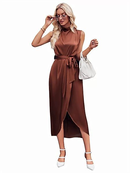 ZWY Abendkleid Damenkleid mit halbhohem Kragen, mit Taillenschnürung, ärmel günstig online kaufen