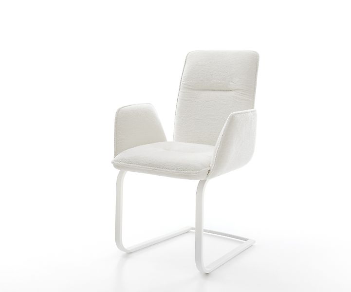 Freischwinger Vinja-Flex Bouclé Soft Beige Freischwinger flach Weiß günstig online kaufen