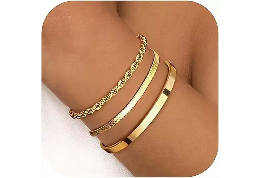 trends for living Ketten und Armband Set Damenarmband-Set, vergoldeter Edel günstig online kaufen