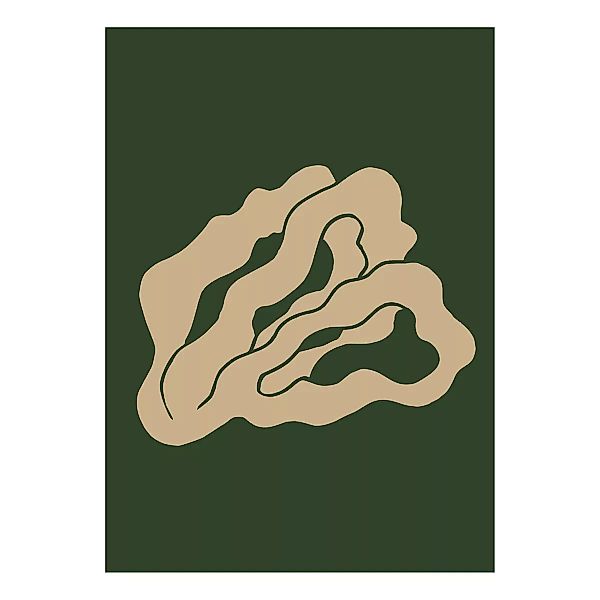 Paper Collective - Coral 02 Kunstdruck 30x40cm - grün, beige/BxH 30x40cm günstig online kaufen
