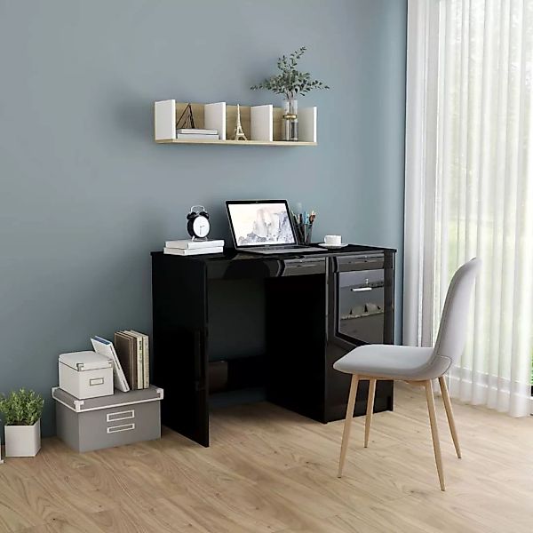 Schreibtisch Hochglanz-schwarz 100×50×76 Cm Spanplatte günstig online kaufen