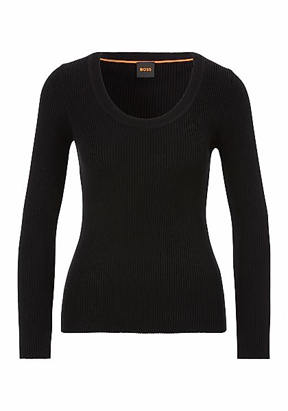 BOSS ORANGE Strickpullover "Faradiso Premium Damenmode", mit tiefem Ausschn günstig online kaufen