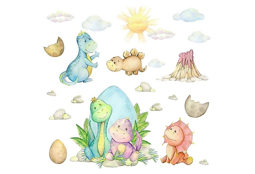 nikima Wandtattoo 194 Wandtattoo Baby Dinosaurier - 750 x 420 mm (PVC-Folie günstig online kaufen