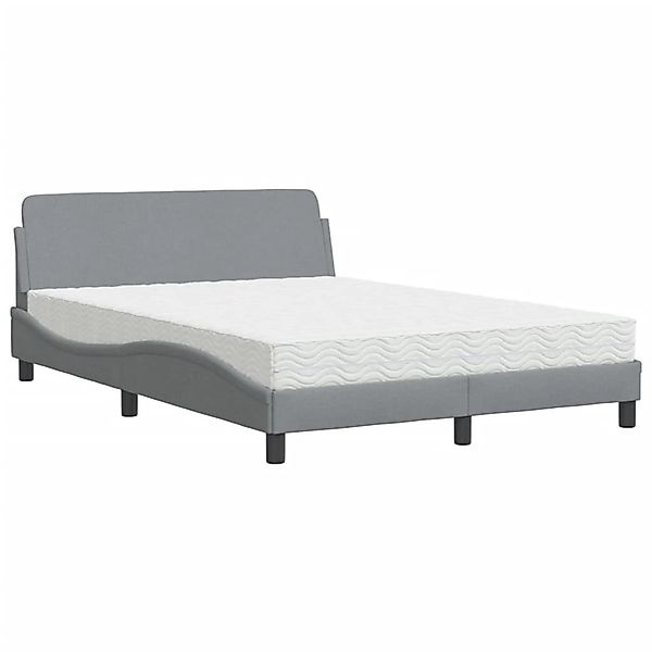 vidaXL Bett mit Matratze Hellgrau 140x190 cm Stoff Modell 12009064 günstig online kaufen