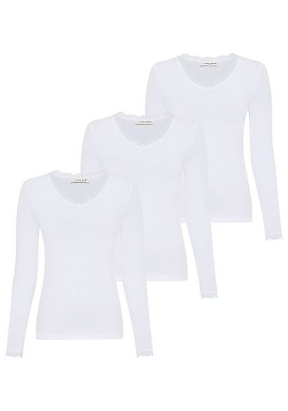 YSABEL MORA Langarmshirt BASIC COLLECTION COTTON WITH LACE (3er Pack) das p günstig online kaufen