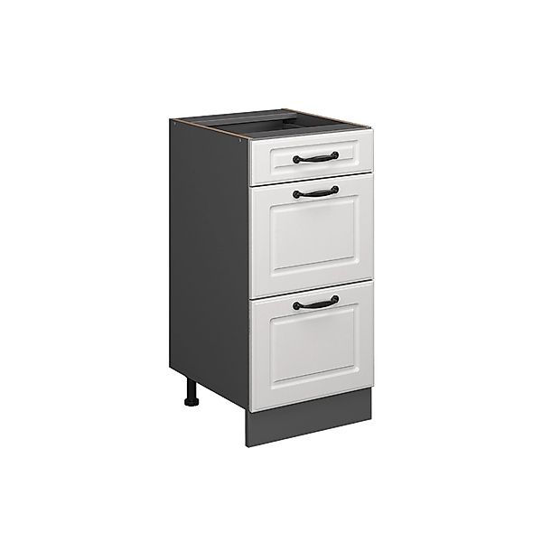 Vicco Küchenunterschrank R-Line Weiß Landhaus/Anthrazit 40 cm mit Schublade günstig online kaufen