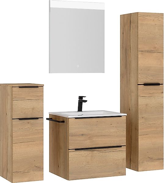 nobilia® Badmöbel-Set Levere, (4-St., vormontiert, mit günstig online kaufen