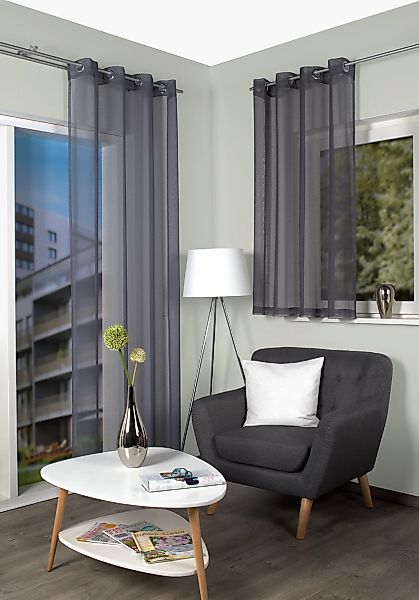 HOME WOHNIDEEN Gardine "DOLLY" Ösen 2 Stk. tlg. transparent günstig online kaufen