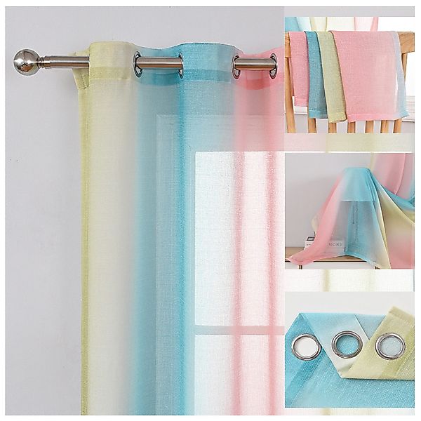 BTTO V&G Scheibengardine 1/2er Set Vorhang, Ösen Gardine Transparente Voile günstig online kaufen