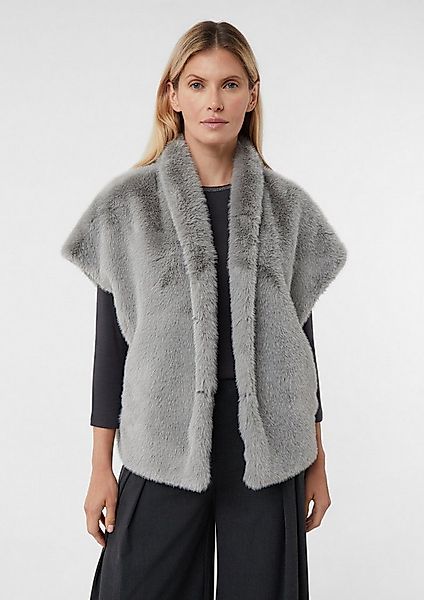 comma Outdoorjacke Outdoor-Weste Weite ärmellose Weste aus Webpelz günstig online kaufen