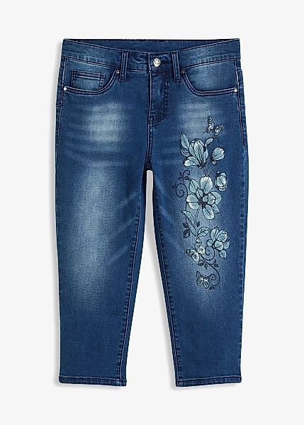 Capri-Jeans mit Schmetterlingsdruck günstig online kaufen
