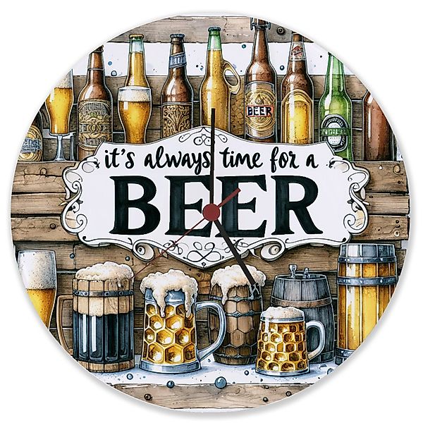speecheese Wanduhr Bier Wanduhr aus Glas günstig online kaufen