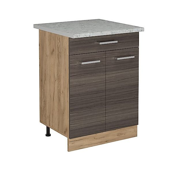 Vicco Unterschrank R-Line, Edelgrau/Goldkraft Eiche, 60 cm AP Marmor günstig online kaufen