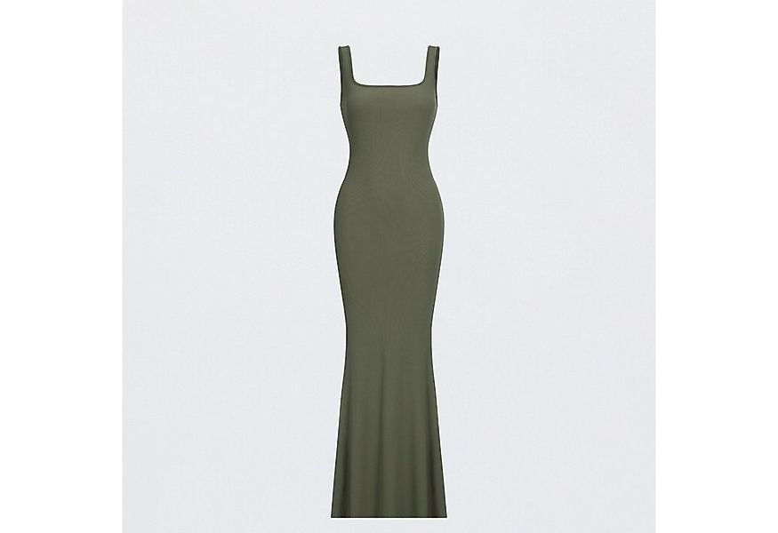 cfab by creamy fabrics Jerseykleid Ribbed Tank Top Maxikleid-Army Green-3XL günstig online kaufen