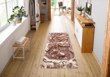 my home Hochflor-Läufer "Sammo" rechteckig 60 mm Höhe Kunstfell, leuchtende günstig online kaufen