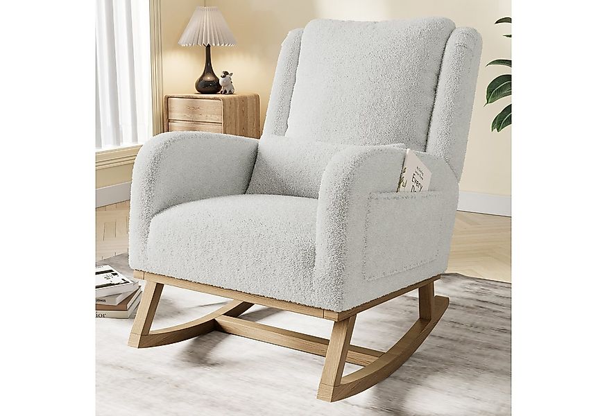 PXloue Schaukelstuhl Ergonomischer Schaukelstuhl mit Nackenstütze und feuer günstig online kaufen