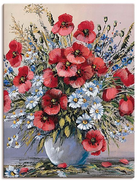 Artland Wandbild "Rote Mohnblumen" Blumen 1 Stk. tlg. als Leinwandbild, Pos günstig online kaufen
