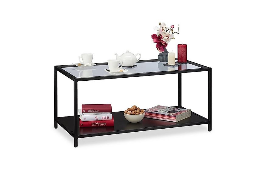 relaxdays Couchtisch mit Glasplatte günstig online kaufen