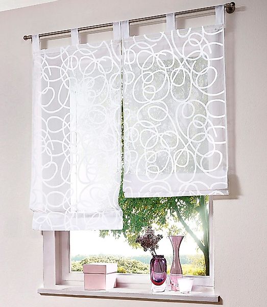 my home Raffrollo "Tanaro" mit Schlaufen Halbtransparent, Voile, Polyester günstig online kaufen