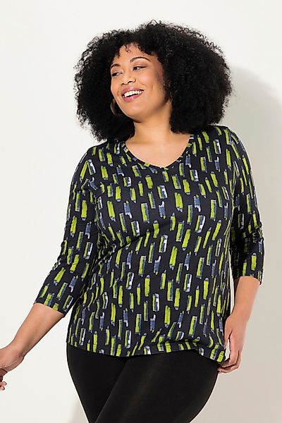 Ulla Popken Longshirt Longshirt A-Linie V-Ausschnitt günstig online kaufen