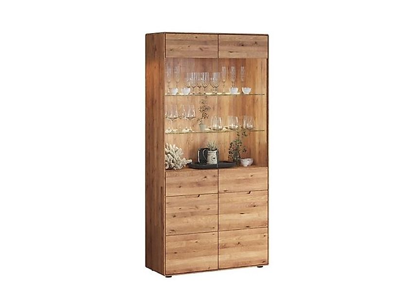 Main Möbel Vitrine Vitrine 100x200cm "Kent" Wildeiche massiv günstig online kaufen