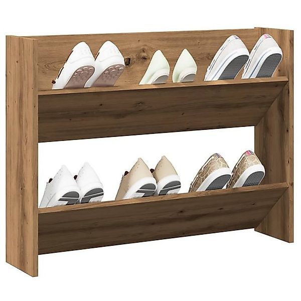 vidaXL Schuhschrank Wandregal Schuhregal Artisan-Eiche 80x18x60 cm Spanplat günstig online kaufen