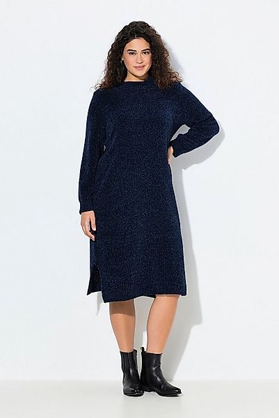 Ulla Popken Strickkleid Chenille-Midikleid weiter Stehkragen Langarm günstig online kaufen