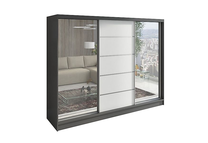 A&J MöbelLand GmbH Schiebetürenschrank TOP, 3-türig Schrank 200 cm mit Schu günstig online kaufen