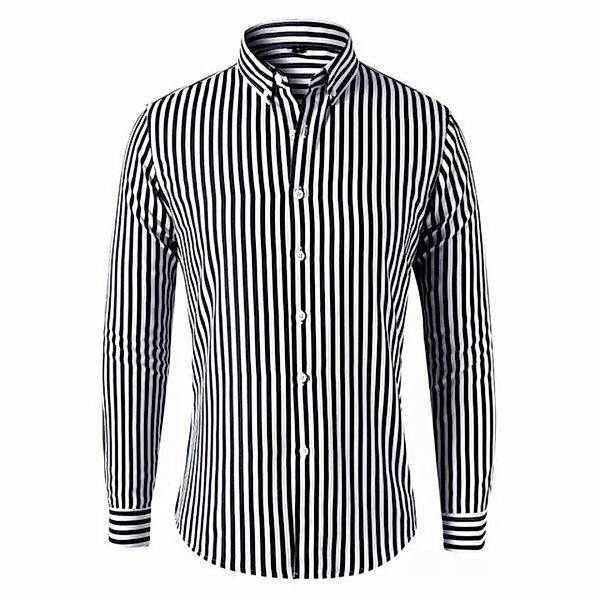 KIKI Langarmhemd Langarmhemden für Herren, Hemden mit Zebrastreifen, Freize günstig online kaufen