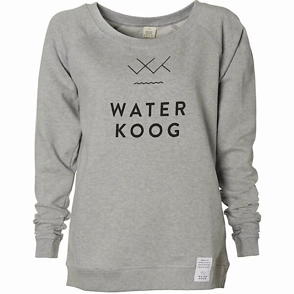 Frauen Sweatshirt Waterkoog, Grau Meliert, Schwarzer Print, Biobaumwolle günstig online kaufen
