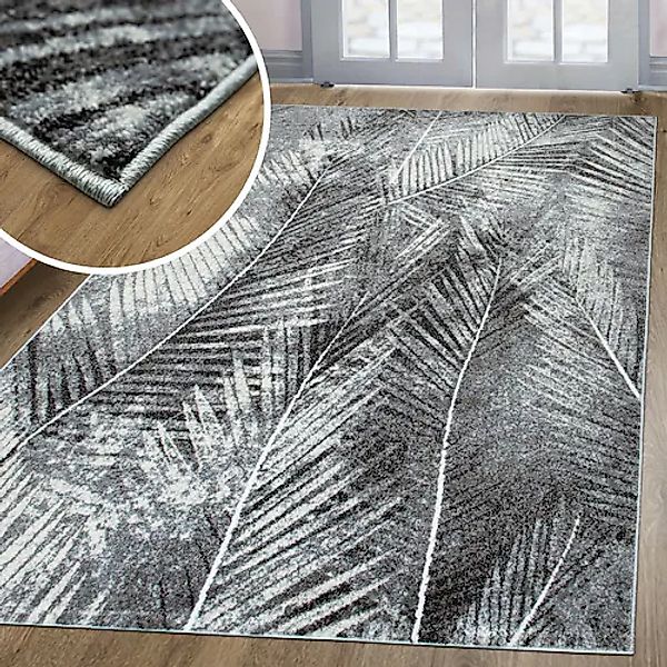 my home Teppich »Kiliv«, rechteckig, 9 mm Höhe, Modernes Blatt Design, weic günstig online kaufen