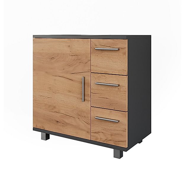 Vicco Waschbeckenunterschrank Ilias, Anthrazit/Goldkraft Eiche, 60.2 x 60.8 günstig online kaufen