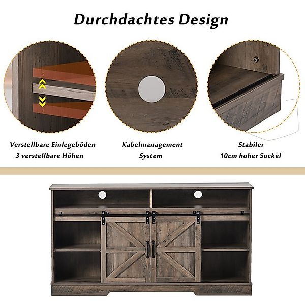 OKWISH TV-Schrank TV Schrank Fernsehschrank Sideboard (Bauernhaus Design, I günstig online kaufen