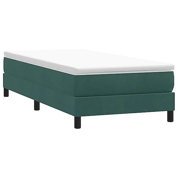 vidaXL Bett Boxspringbett ohne Matratze Dunkelgrün 90x220 cm Samt günstig online kaufen