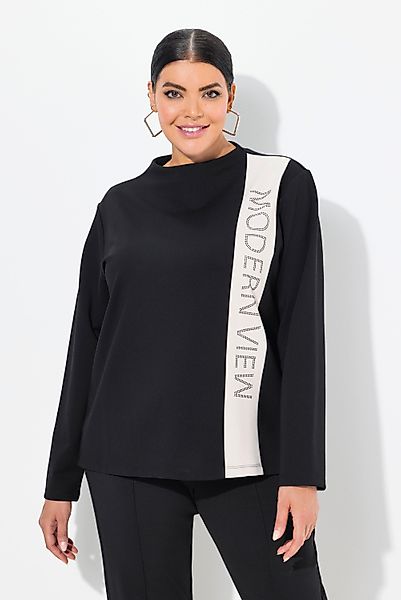 Ulla Popken Sweatshirt Sweatshirt Zierstreifen Stehkragen günstig online kaufen