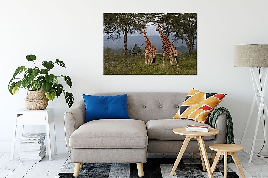 Pixxprint Leinwandbild anmutige Giraffen in der günstig online kaufen