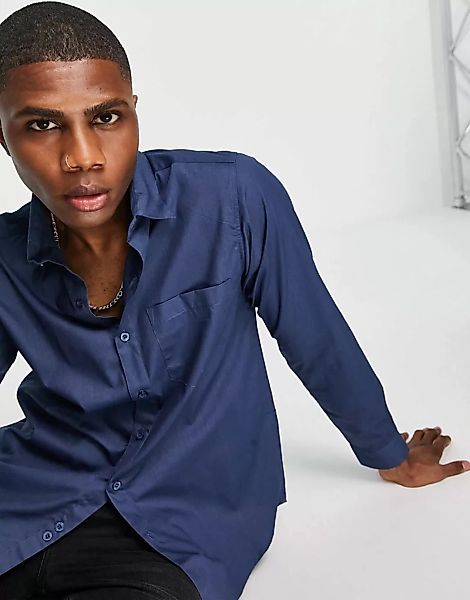 Bolongaro Trevor – Klassisches, schmal geschnittenes Hemd-Blau günstig online kaufen