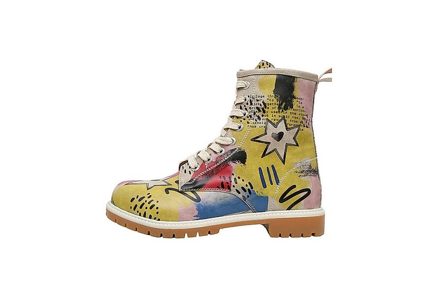 DOGO Long Boots Schnürstiefel The Creation Of The Collage Damen Schnürboots günstig online kaufen