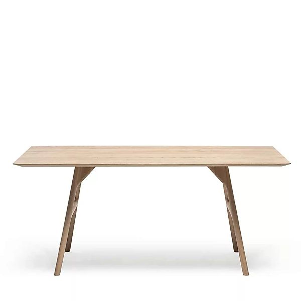 Esszimmertisch aus Eiche massiv weiß geölt und geschliffen Skandi Design günstig online kaufen