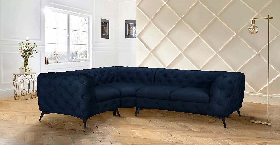 Leonique Chesterfield-Sofa "Glynis L-Form", aufwändige Knopfheftung, modern günstig online kaufen