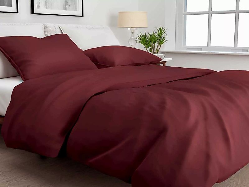 Bettwäsche SATINADO, Satin-Bettwäsche, Rot, 135 x günstig online kaufen