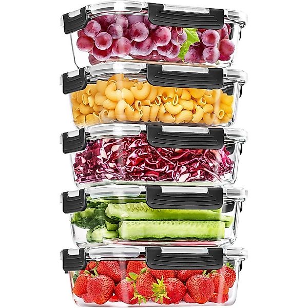 LuxusKollektion Aufbewahrungsbox Glas-Frischhaltedosen Set 10-teilig lebens günstig online kaufen