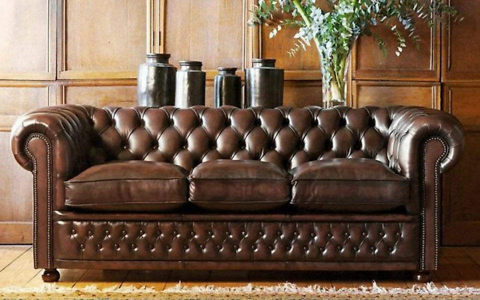 JVmoebel 3-Sitzer 100% Echtes Leder Antik Chesterfield 3 Sitzer Leder, Made günstig online kaufen