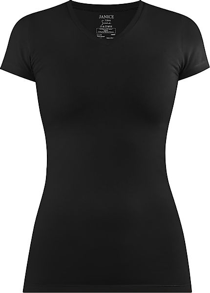 normani Kurzarmshirt Figurbetontes T-Shirt mit V-Ausschnitt günstig online kaufen