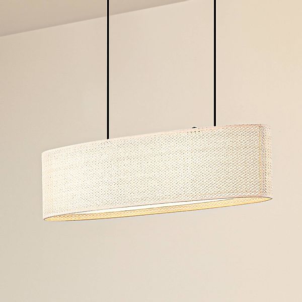 Lindby Hängeleuchte Soula, 78 cm, beige, Kunststoff, E27 günstig online kaufen