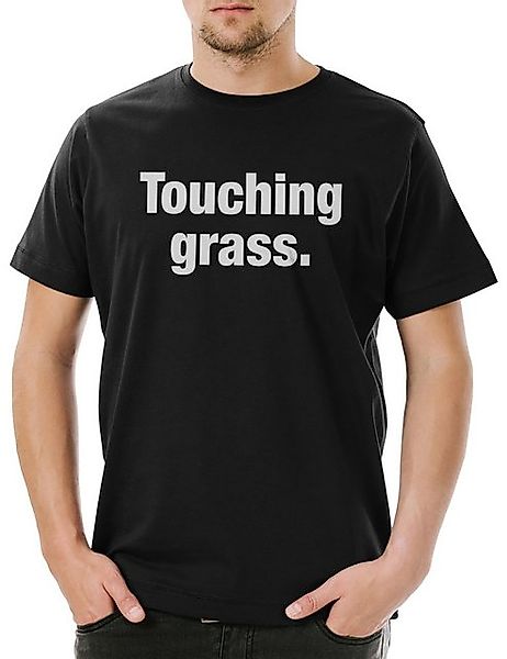 Urban Backwoods Print-Shirt Touching Grass Herren T-Shirt Slogan Spruch Mot günstig online kaufen