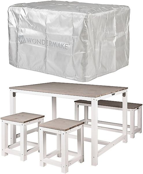WONDERMAKE Sitzgruppe Sitzgarnitur Holz Outdoor Garten Balkon Terrasse Essg günstig online kaufen