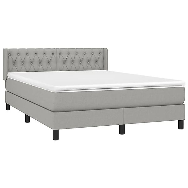 vidaXL Boxspringbett mit Matratze Hellgrau 140x190 cm Stoff 3129945 günstig online kaufen